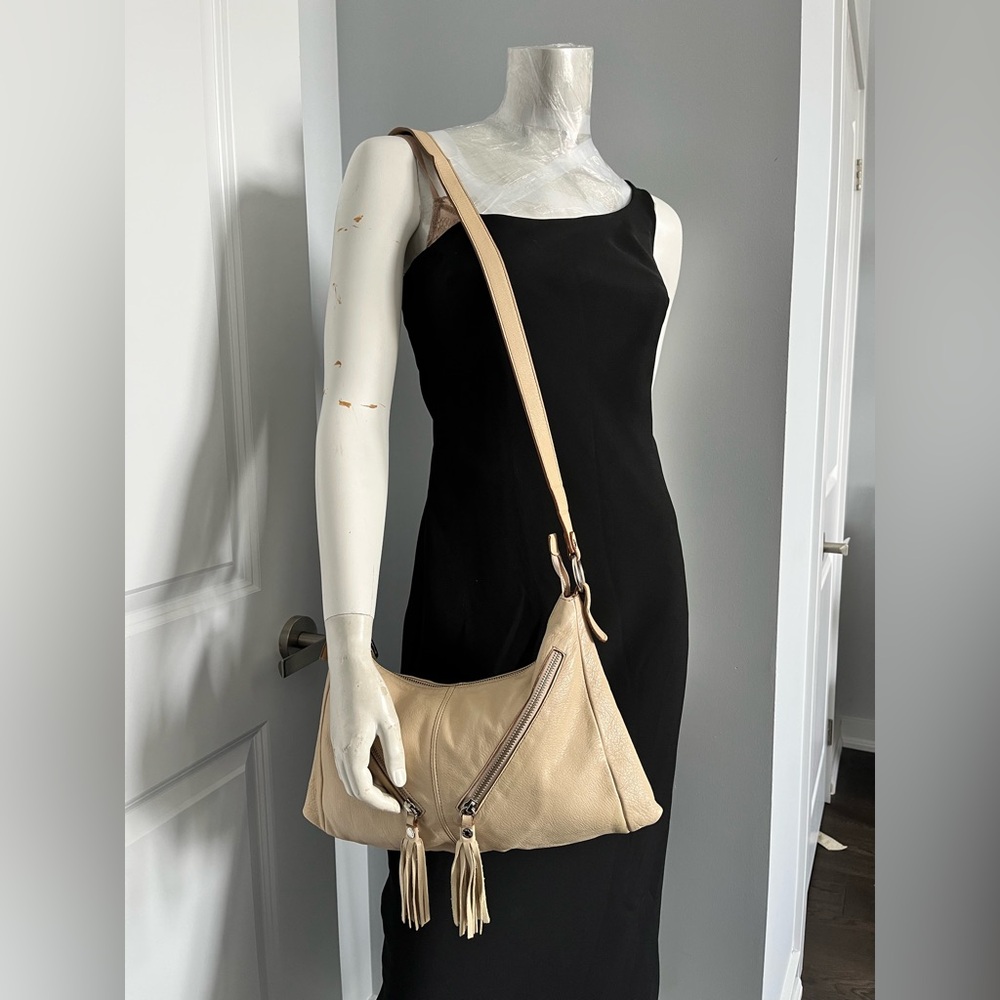 Prune Cream Leather Shoulder / Crossbody Bag - Picture 11 of 15